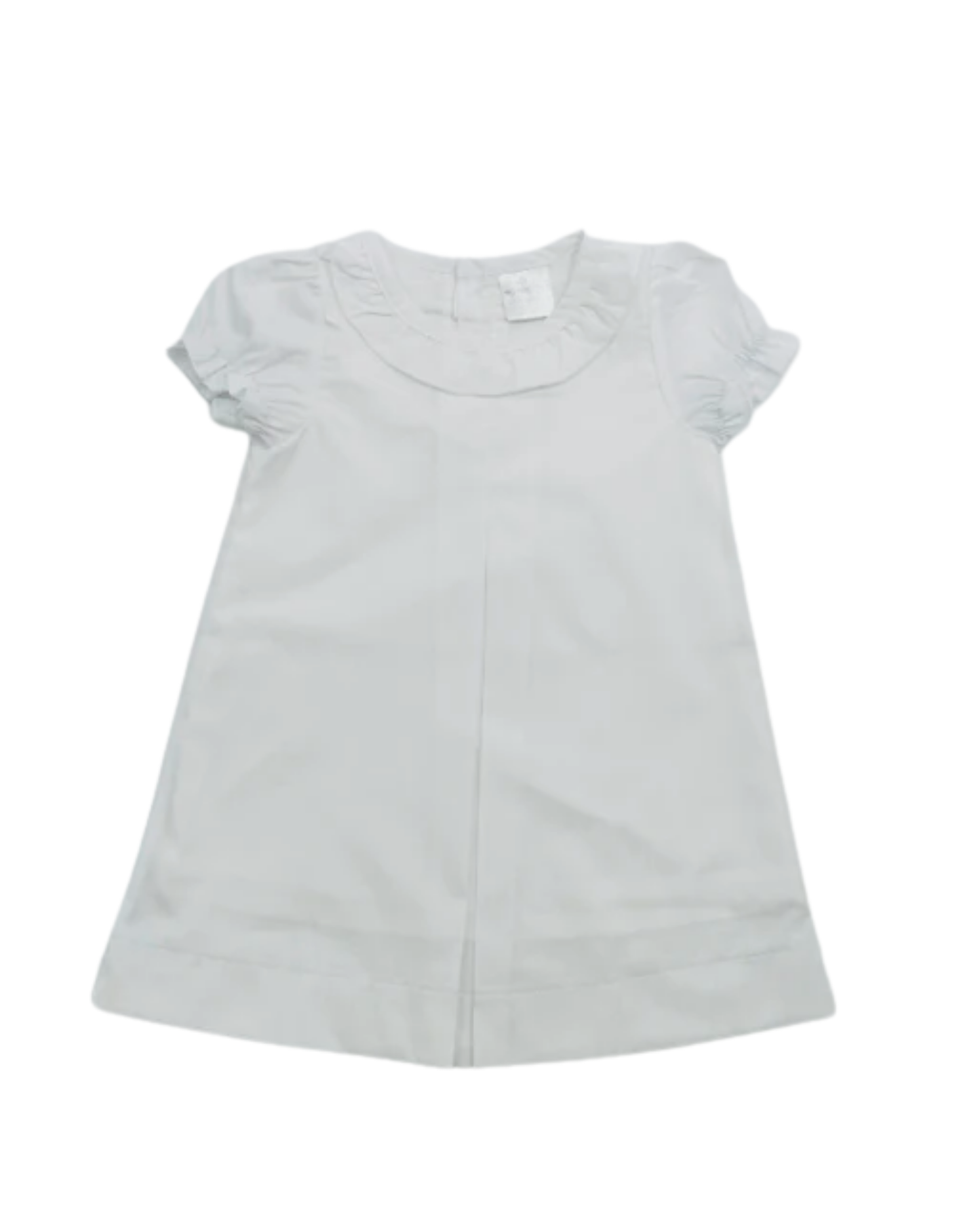 Girls Short Sleeve Ruffle Collar Pleated Dress