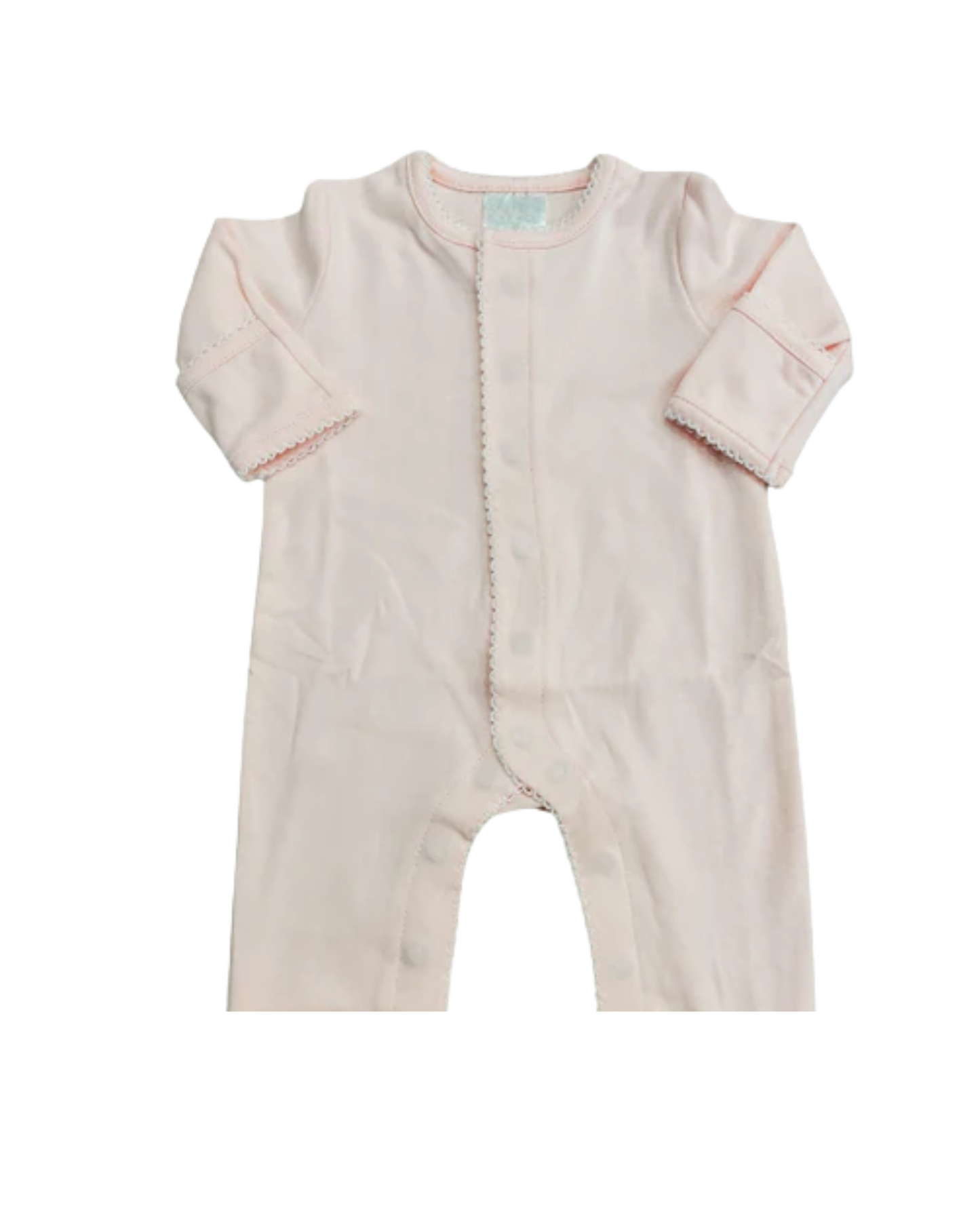 Essentials Picot Trimmed Footie with Hidden Center Buttons