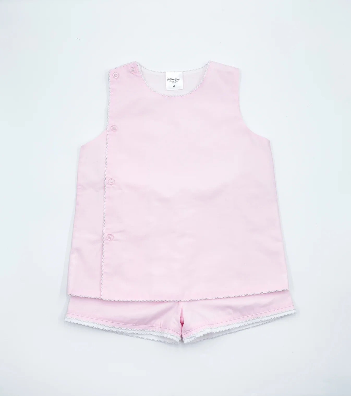 Girls Side Button Short Sets (match diaper sets)