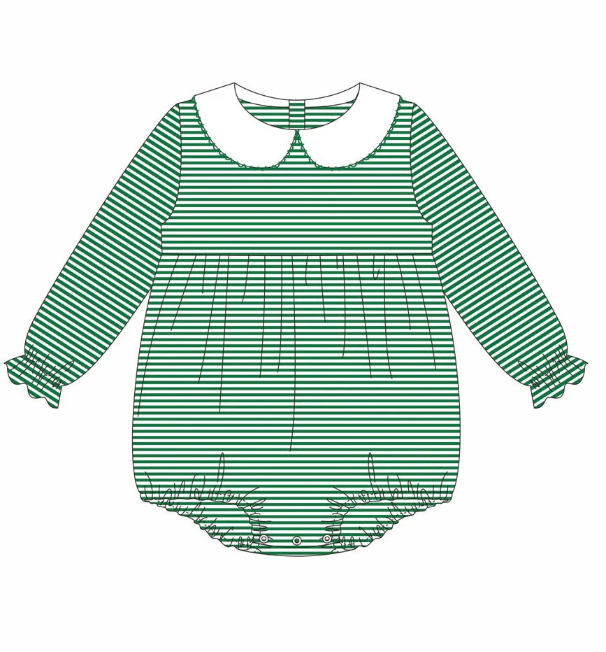 Girls Long Sleeve Bubble with Peter Pan Collar