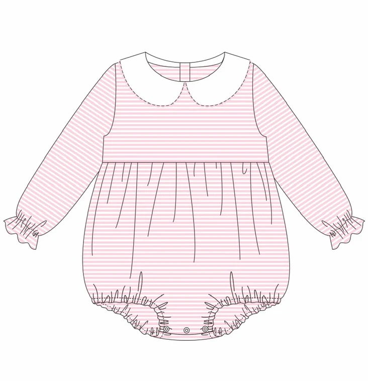 Girls Long Sleeve Bubble with Peter Pan Collar