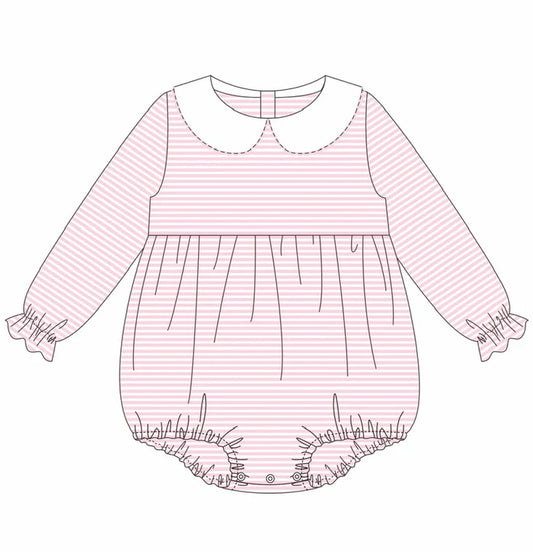 Girls Long Sleeve Bubble with Peter Pan Collar