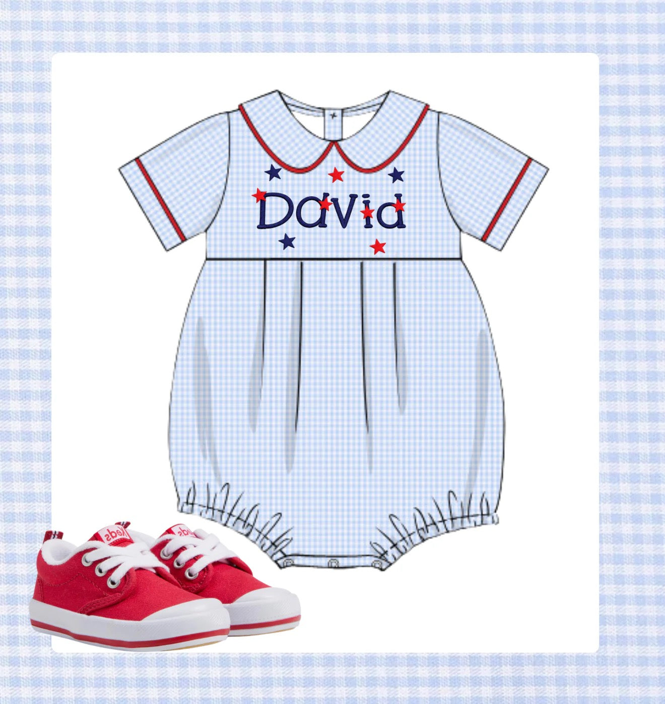 Boys Woven Gingham Bubble - Preorder (ship mid-late May)