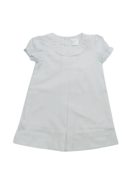Girls Short Sleeve Ruffle Collar Pleated Dress