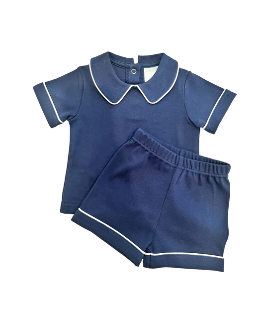 Peter Pan Shirt with Short Set