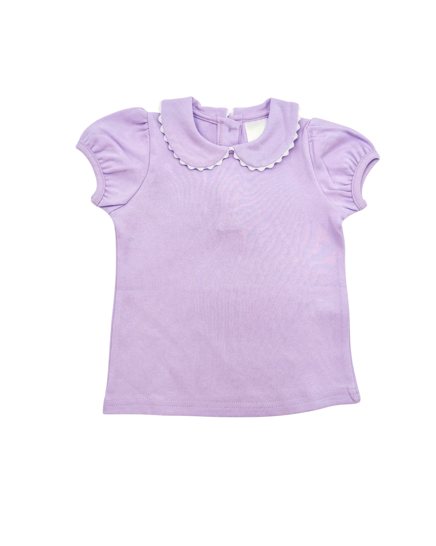 Girls Short Sleeve Shirt with Peter Pan Collar
