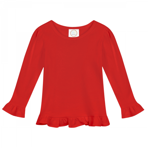 Long Sleeve Ruffle Hem Shirt