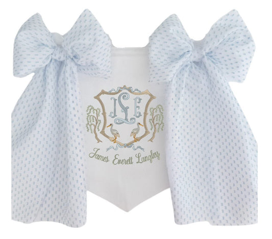 The Chinoiserie Crane Newborn Announcement Banner