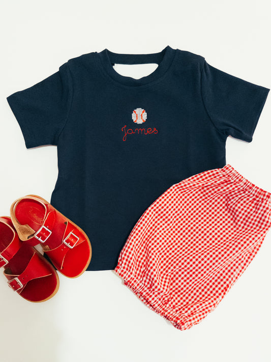 Boy's Navy Baseball Tee