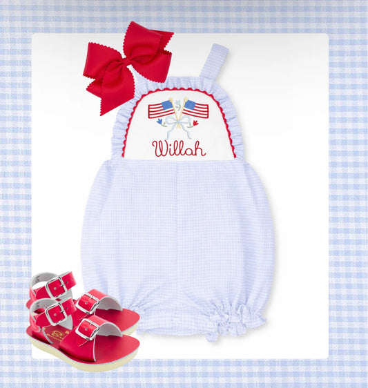 Girls Woven Gingham Bubble - Preorder (ship mid-late May)