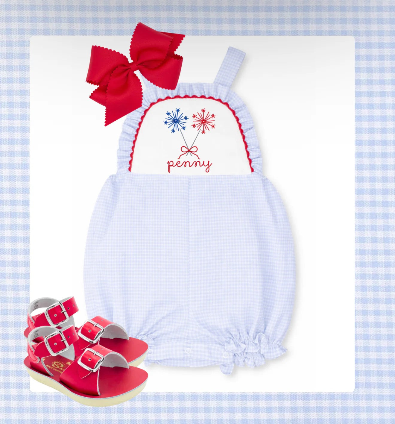 Girls Woven Gingham Bubble - Preorder (ship mid-late May)