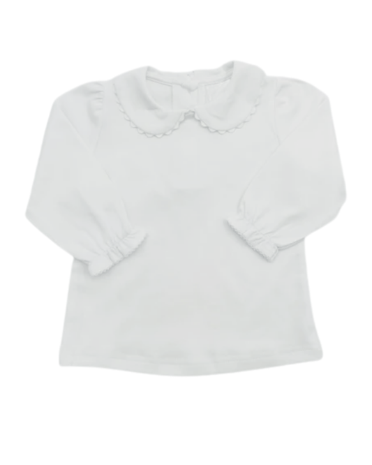 Girls Long Sleeve Shirt with Peter Pan Collar