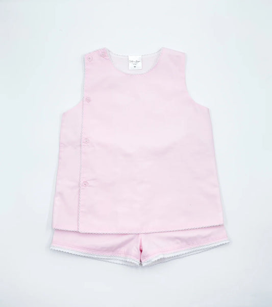 Girls Side Button Short Sets (match diaper sets)