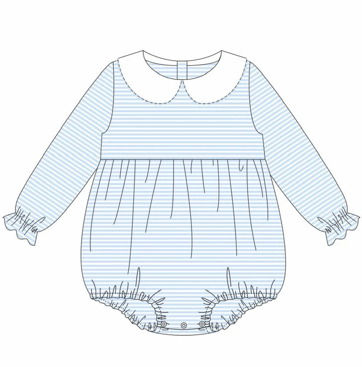 Girls Long Sleeve Bubble with Peter Pan Collar