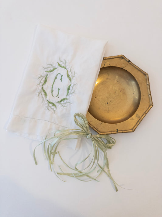 Linen Hemstitched Fingertip Towel