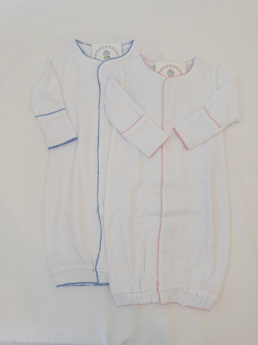 Essentials Picot Trimmed Hidden Button Gown