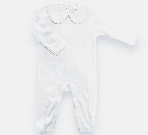 Boys Long Sleeve Romper with Peter Pan Collar