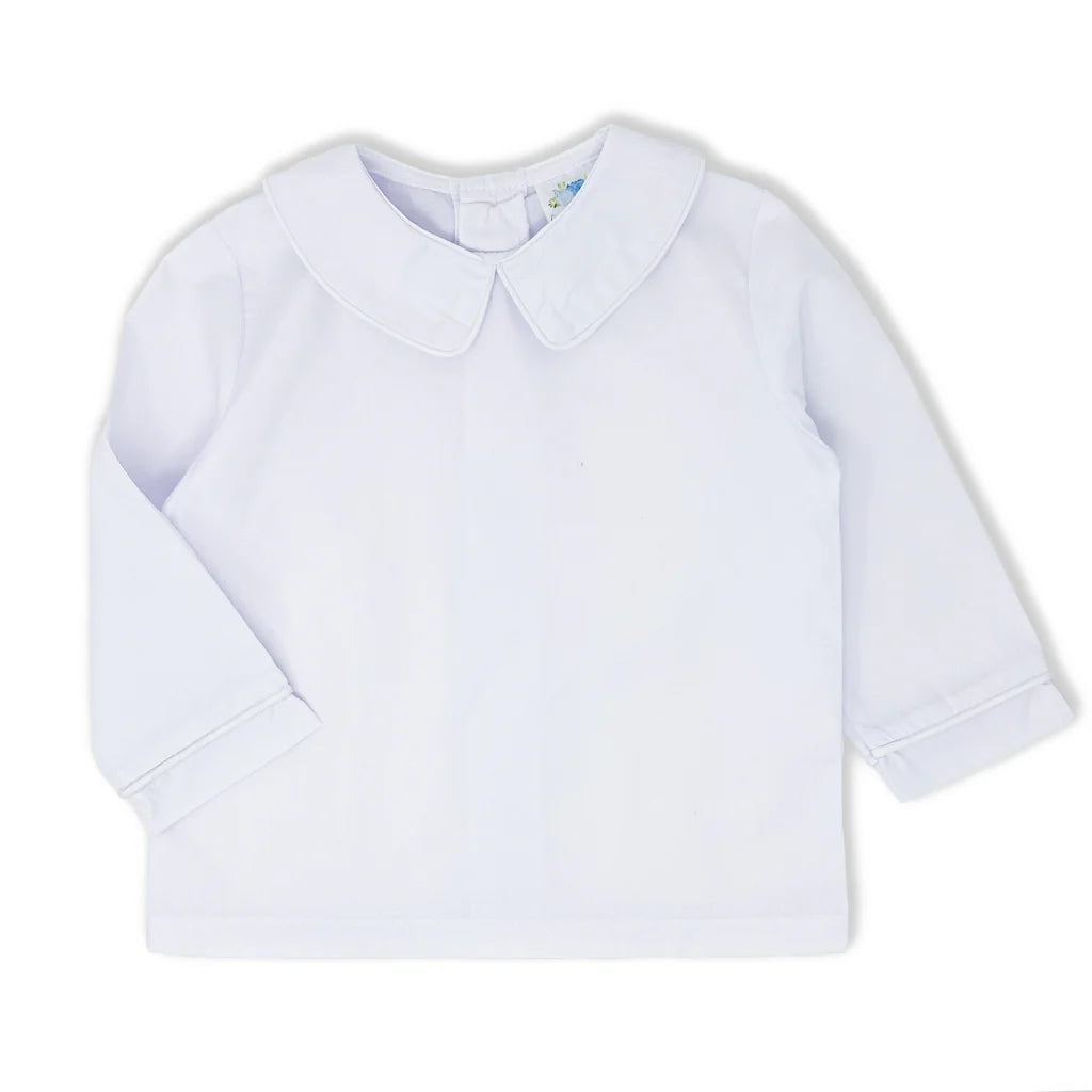 Boys Woven Long Sleeve Peter Pan Shirt