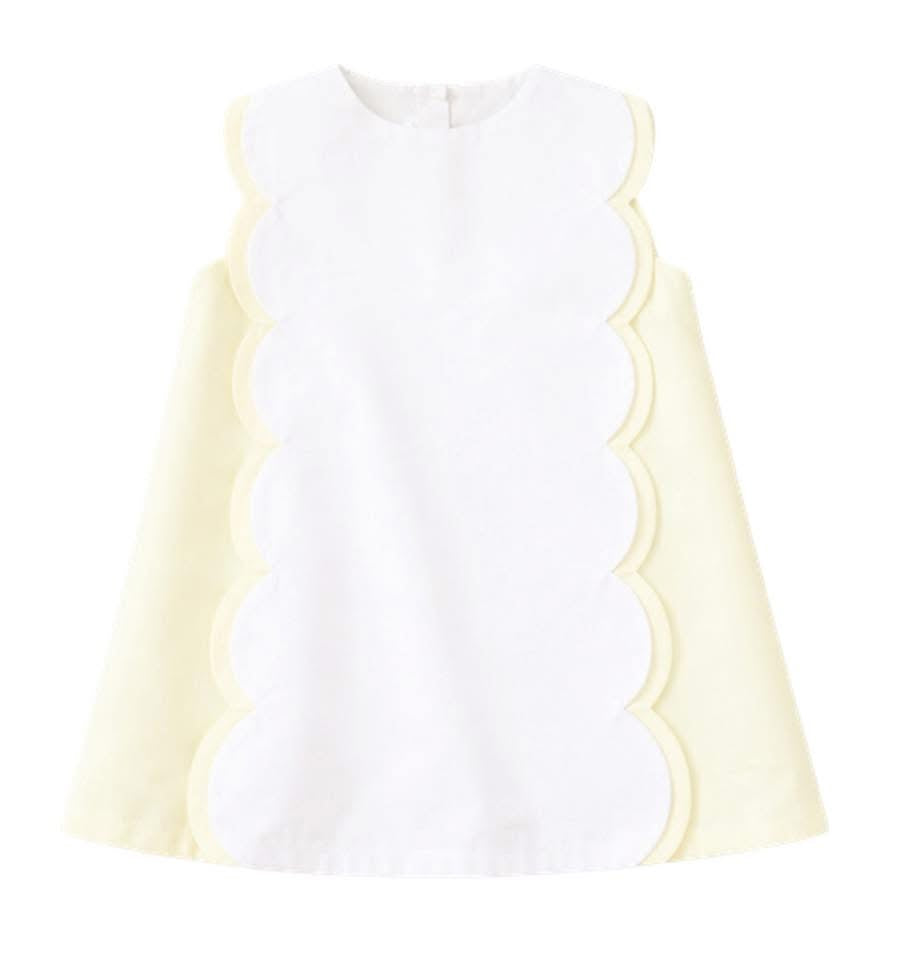 Girls Yellow Scallop Dress Preorder (ships mid July)