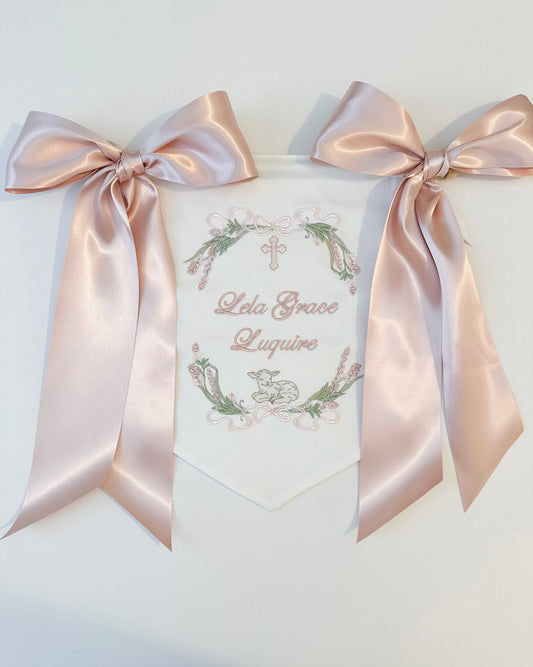 The Bless this Child Girl Newborn Announcement Banner