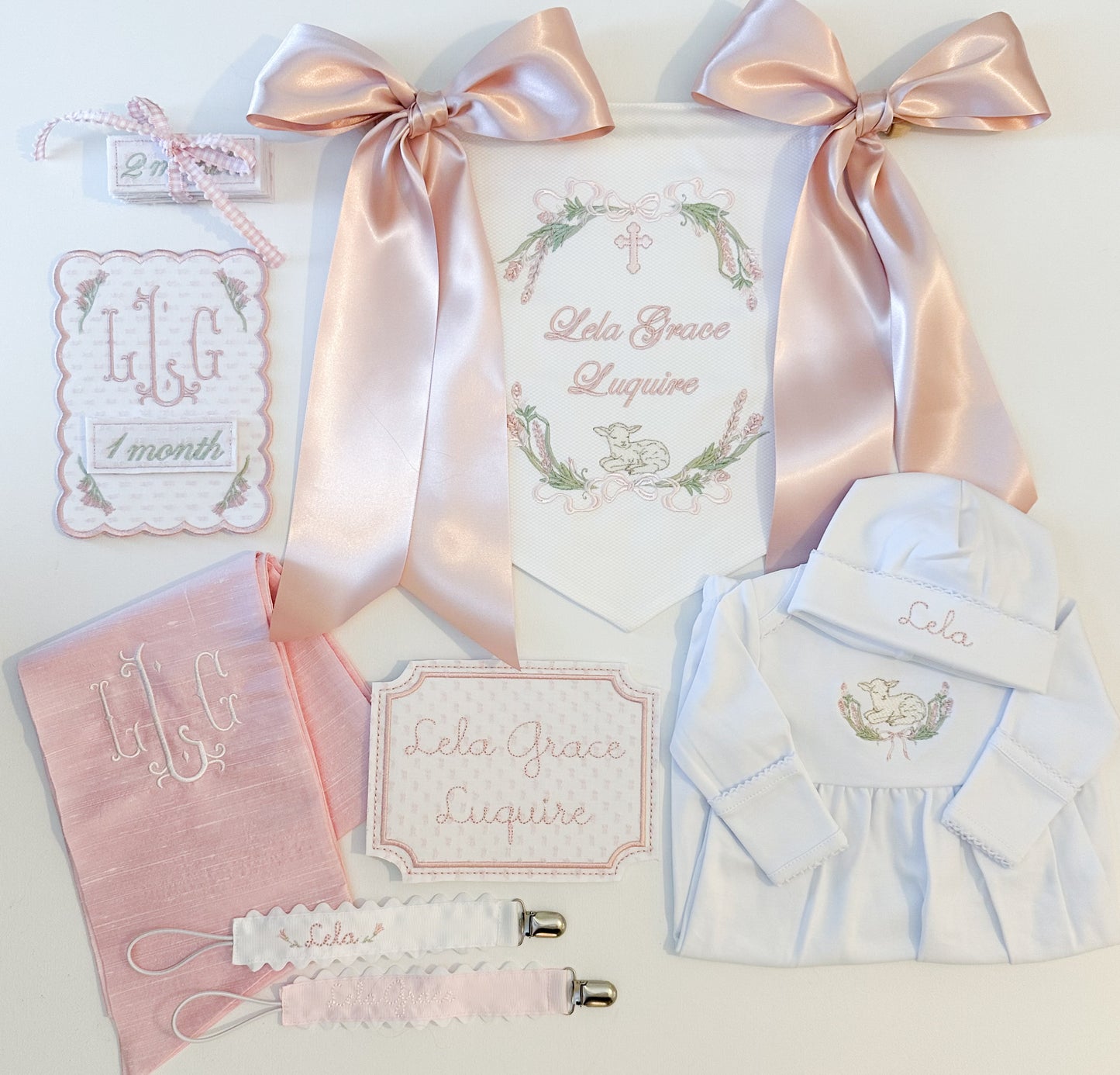 The Bless this Child Girl Newborn Announcement Banner
