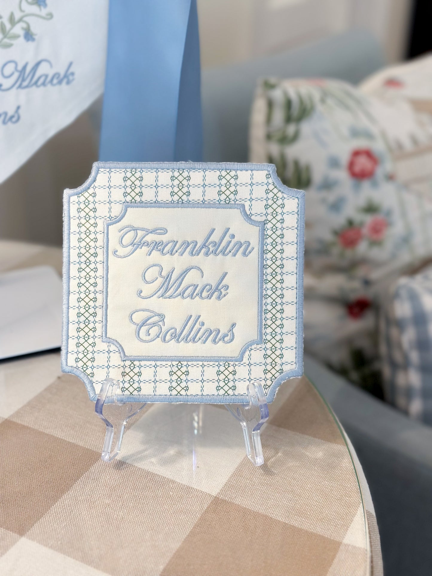 Appliqué Bassinet Name Card