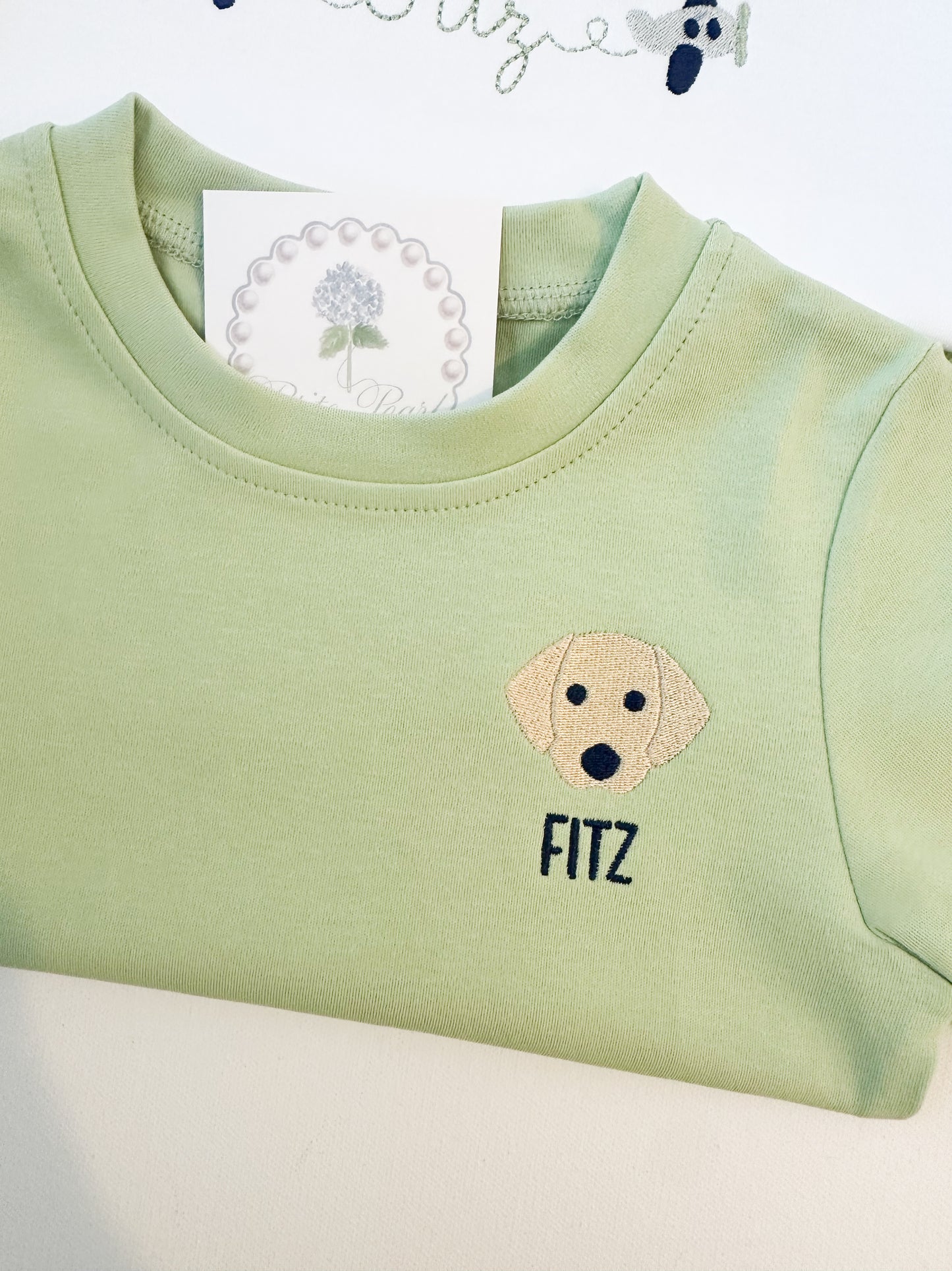 Green Tee with Puppy Face