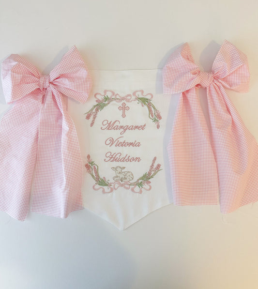 The Bless this Child Girl Newborn Announcement Banner