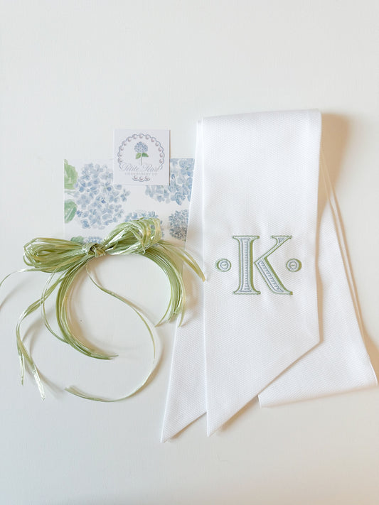 Cambridge Wreath Sash in Blue & Green