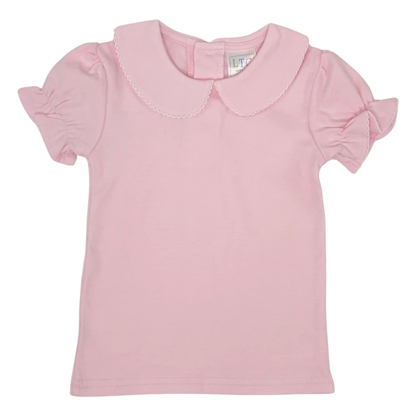 Girl's Short Sleeve Knit Peter Pan Shirt Bundle