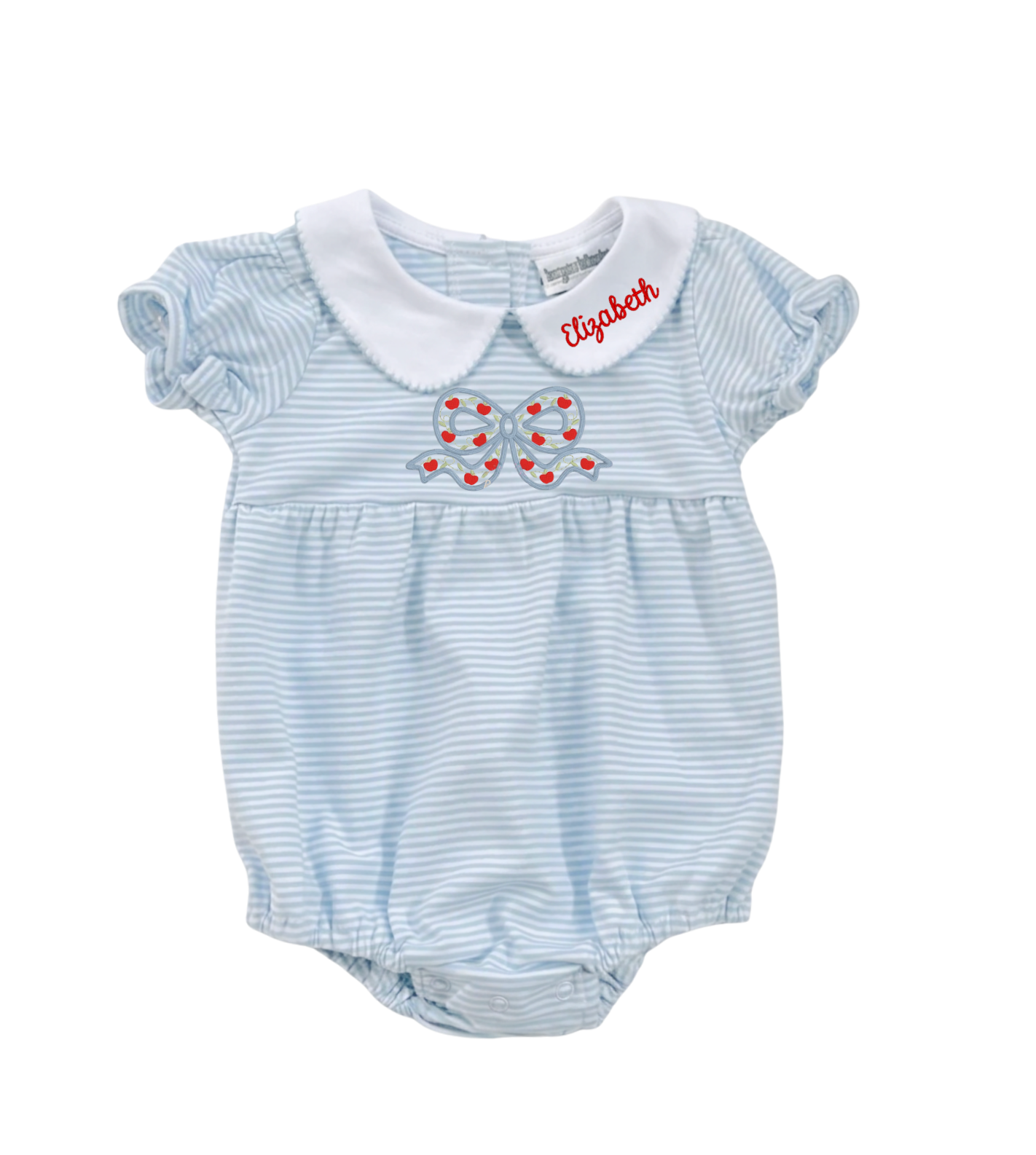 Girls Striped Bubble w Apple Bow Design