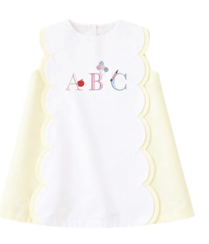 Girls Yellow Scallop Dress Preorder (ships mid July)