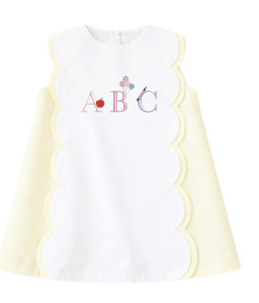 Girls Yellow Scallop Dress Preorder (ships mid July)