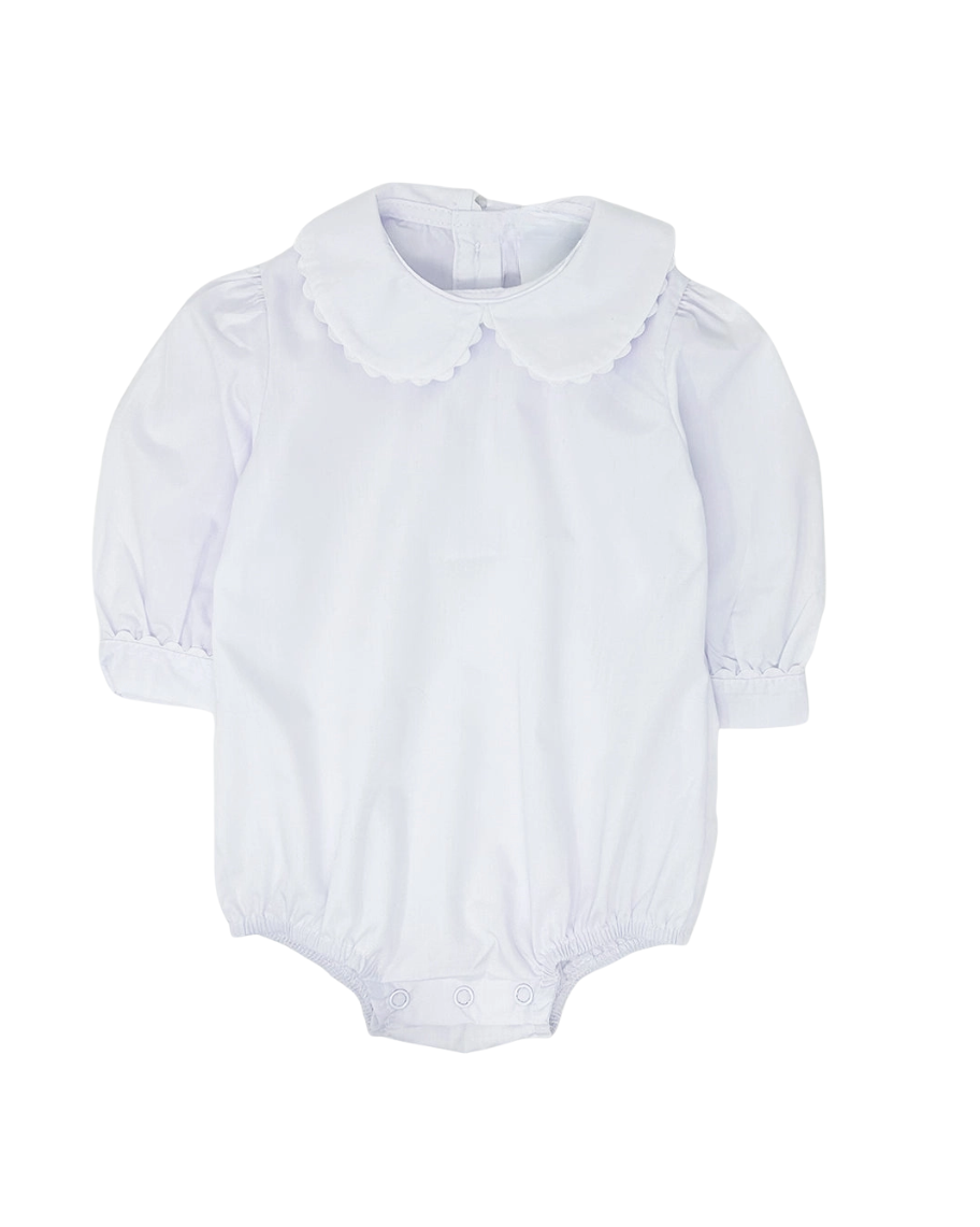 Girls Woven Long Sleeve Peter Pan Bubble